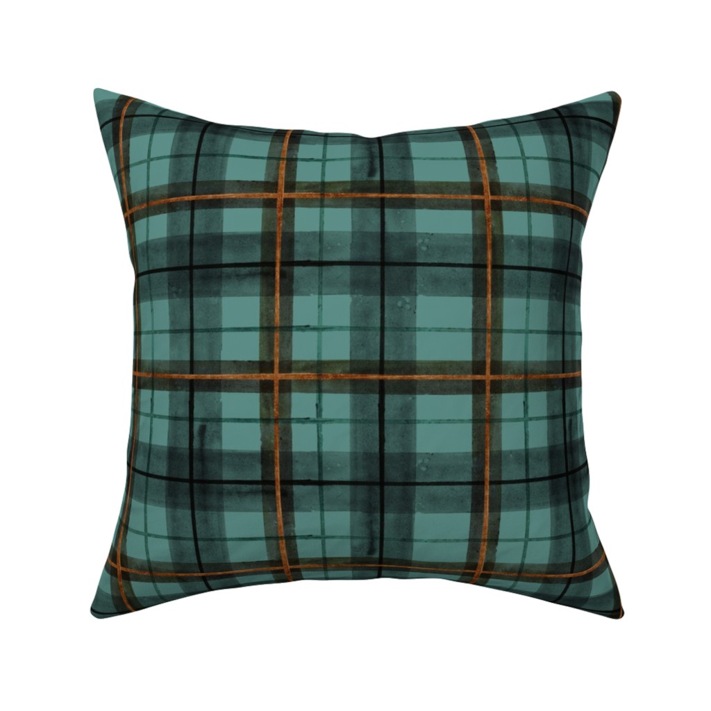 Tartan Plaid Scottish Checkered Throw Pillow Cover w Optional Insert by