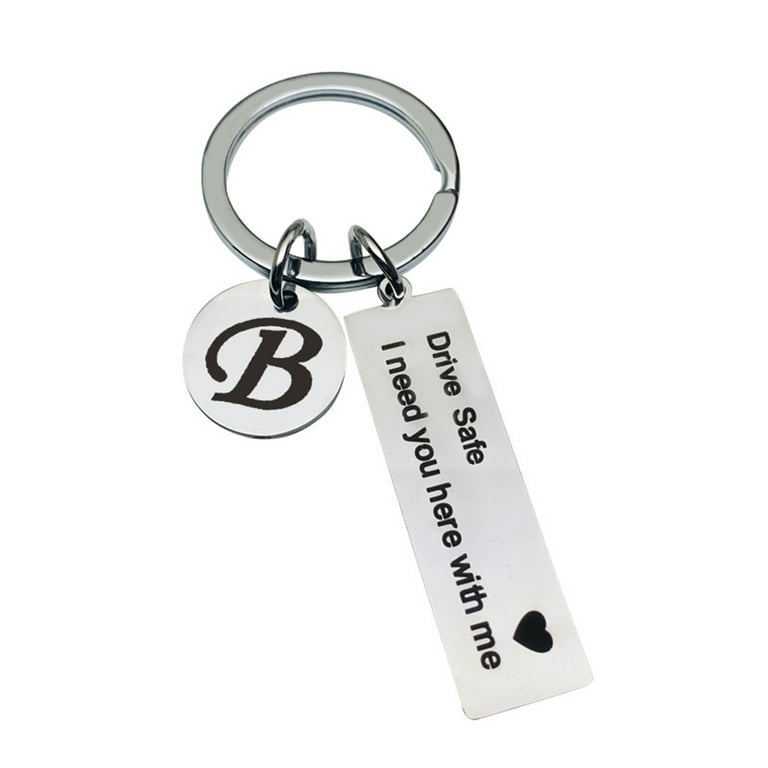 Frogued Key Holder Letter Pattern Fathers Day Gifts Stainless Steel Drive Safe Keychain for Home (Type V), Adult Unisex, Size: One Size