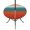 Blue Red, variant on Round Outdoor Tablecloth with Umbrella Hole and Zipper, Burnt Orange Teal Ombre Tablecloth with Elastic Waterproof, Modern Gradient Abstract Art Patio Table Covers for 31" - 35" Picnic Pool Tables