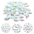 thumbnail image 2 of Miangastore 50pcs 17x28mm Teardrop Shape Sew or Glue on Resin Crystals Flat Back Rhinestone for Costume, 2 of 8