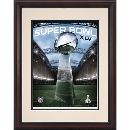 2011 Green Bay Packers vs Pittsburgh Steelers Framed 8.5'' x 11'' Super Bowl XLV Program
