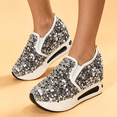 thumbnail image 2 of Womens Shoes Rhinestone Comfortable Platform Slip on Shoes Fashion Flat Hidden High Heels Non-Slip Sneakers, 2 of 5