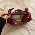 thumbnail image 3 of Bolso de media luna de PU para mujer bolso de hombro a la moda bolso de bola de masa con cierre de cremallera de Color sólido, 3 of 9