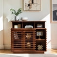 thumbnail image 3 of Tcbosik 36.1 inch Buffet Sideboard, Farmhouse Storage Cabinet with Sliding Doors, Coffee Bar Cabinet with Adjustable Shelf, Cupboard for Kitchen, Dining Room, Living Room, Walnut, 3 of 8
