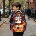 thumbnail image 6 of FUIALDOLG Fiery Lava Soccer Ball School Bag with Lightweight, multi-tasche Breathable 17" Backpack for Little Boys for Elementary Outdoor, 6 of 9