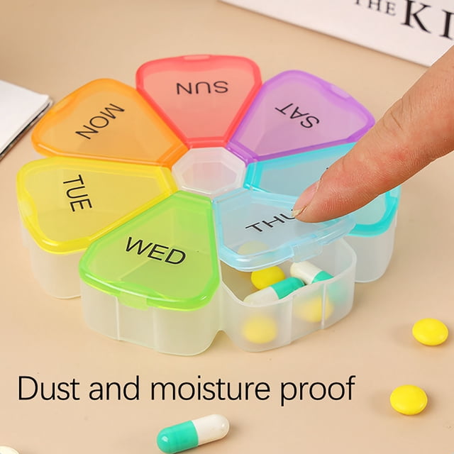 Pompotops Color Portable Box Sorting Storage Box Plastic Box Seven-Grid Box Clearance