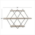 thumbnail image 3 of DecMode Brown Wood Contemporary Wall Shelf, 3 of 13
