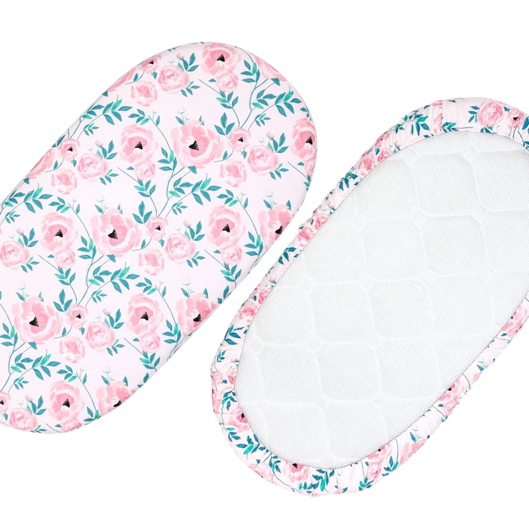 Gllquen Baby Fitted Bassinet Sheets, 2 Pack Rose Garden photo 5