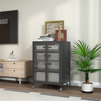 Small Deluxe Multimedia Storage Cabinet with Locking Shaker Doors