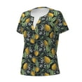 thumbnail image 2 of Naloa Hand Drawn Citrus Fruits Elegant Lemons Print T-Shirts Short Sleeve V Neck Tees for Women Fashion Tops Trendy Lightweight Soft Casual Summer Outfits Clothes, 2 of 5