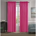 thumbnail image 2 of 2pc MR2 hot pink curtain semi sheer voile with rod pocket solid color light filtering window treatment drape for bedroom inside outside area 54" wide X 95" Long, 2 of 3