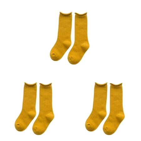 

wrea3pcs Winter Autumn Children Solid Color Socks Candy Color Kids Long Sockings Baby Toddler Cotton High Socks