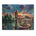 thumbnail image 3 of Designart 'Sunset Over Cityview Of Prague' Children's Art Print on Natural Pine Wood, 3 of 5