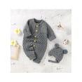 thumbnail image 5 of Cenuakty Infant Baby 2PCS Winter Outfits, Long Sleeve Solid Color Knitted Romper + Bear Hat Set, 5 of 9