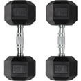 thumbnail image 7 of Iron Crush Hex Dumbbells - Heavy Duty PVC Coated Weights, Chrome-Plated Knurled Handles - Workout, Exercise, Lifting, Body Building Home Gym Training Gear - 3 Lb to 50Lb Options - Sold in Pairs, 7 of 7