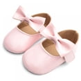 thumbnail image 1 of BESLY 0-18M Baby Girls Princess Dress Shoes with Bowknot Non-Slip Toddler Shoes, 1 of 5