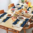 thumbnail image 2 of Blue Marble Gold Wave Pattern Summer Placemats Table Placemats Set Of 4-Linen Kitchen Washable Placemats Table Mats 11.8"x17.7" Non-Slip Heat Resistant, 2 of 6