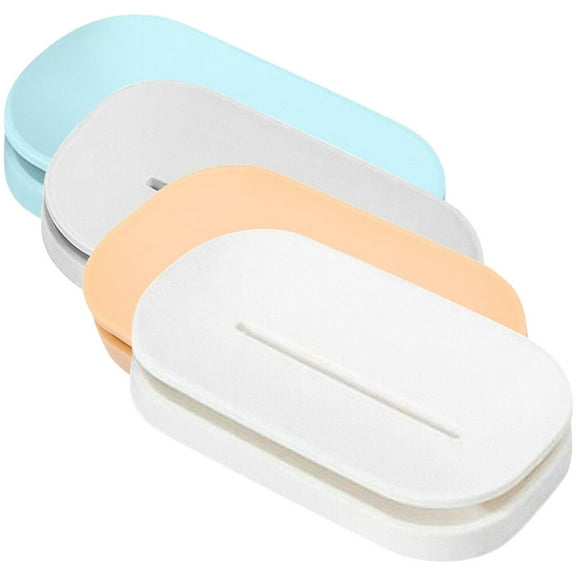 Masteelf 4 Pcs Soap Case Soap Box Soap Dish Travel 12.6x7.2x2.2cm