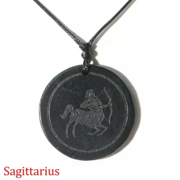 Natural Shungite Pendant Cut Constellations Necklace Crystal EMF Karelia Russia