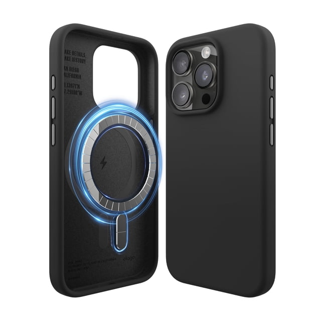 Funda Elago de silicona magnética compatible con iPhone 15 Pro, color negro
