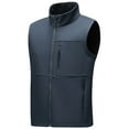 thumbnail image 4 of BiZtdJrK Mens Fleece Lined Outdoor Vest Big and Tall Zip Up Sleeveless Fall Winter Jackets Stand Collar Photograph Travel Vests with Zipper Pockets Gray L, 4 of 5