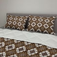 thumbnail image 2 of Chocolate Comforter & Sham Bedding Set, Brown Toned Ancestral Batik Pattern with Floral Indonesian Motifs, 3 pcs Duvet Set Microfiber Filling Quilt, 5 Sizes, Dark Brown White Brown, by Ambesonne, 2 of 4