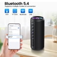 thumbnail image 5 of Portable Bluetooth Speaker, Bluetooth 5.4 Wireless Speaker, IPX7 Waterproof Outdoor Speaker with RGB Party Lights, 20W Stereo Sound, 20H Playtime, TWS Pairing for Camping, Beach, Home Party, 5 of 9