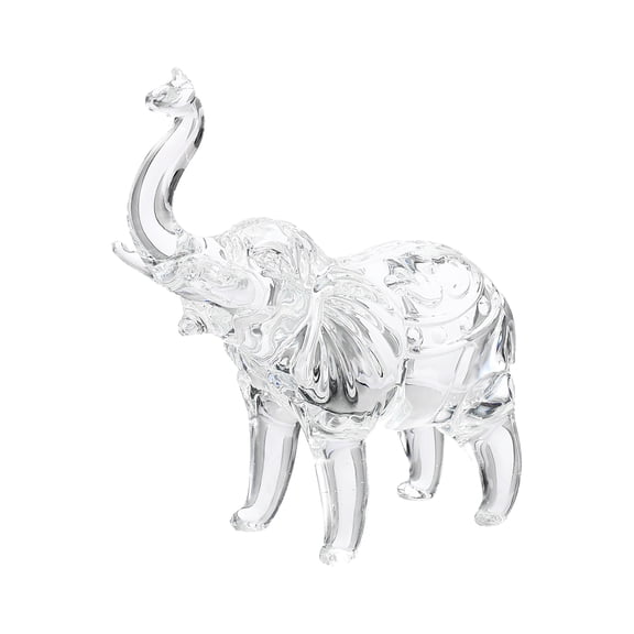 Uxcell Crystal Animal Figurine Collectible, Art Cut Elephant Statue Table Animal Figurines Home Decor Paperweight Ornament for Home Office Gift Women Wedding, Transparent