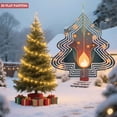 thumbnail image 2 of Stylish Metal Hanging Christmas Tree Wind Spinner - Abstract Flame Design with Layered Circles Perfect for Festive Garden Decor, 2 of 7