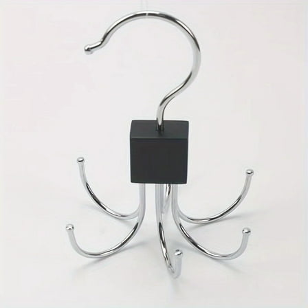 4-Pack 360 °   Rotating Metal Belt Hangers – Space-Saving Closet Hooks for Belts, Ties, Scarves & Accessories, Portable Wardrobe Organizer for Home & Dorm