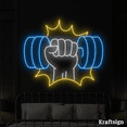 thumbnail image 2 of Craftnamesign Weightlifting Neon Sign, Gym Club LED Sign, Man Cave Decor, 2 of 4