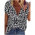 thumbnail image 1 of Leutsin Blouse T-shirt Décontractée pour Femmes Grande Taille à Manches Courtes, Col en V, Imprimée, 1 of 6