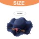 thumbnail image 2 of 56-58 cm circunferencia del sombrero protector solar de verano para mujer sombrero para el sol plegable sombrero de paja de flores, 2 of 5