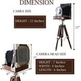 thumbnail image 5 of New Antique Vintage Look Film Camera Wooden Tripod Collectible Studio Gift Item Brown Color (22 Inches), 5 of 9