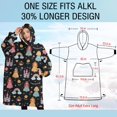 thumbnail image 4 of Oversized Wearable Blanket Hoodie,Black Princess Castle Rainbow Pattern Sherpa Blanket Hoodie with Super Pockets,Super Warm Fuzzy Pullover for Women & Men, 4 of 6