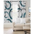 thumbnail image 2 of Turquoise Grey Blackout Curtains 45 Inches Long for Bedroom,Geometric Circle Modern Abstract Simple Art Thermal Insulated Room Darkening Black Out Window Curtain Panels Grommet Drapes for Living Room, 2 of 8