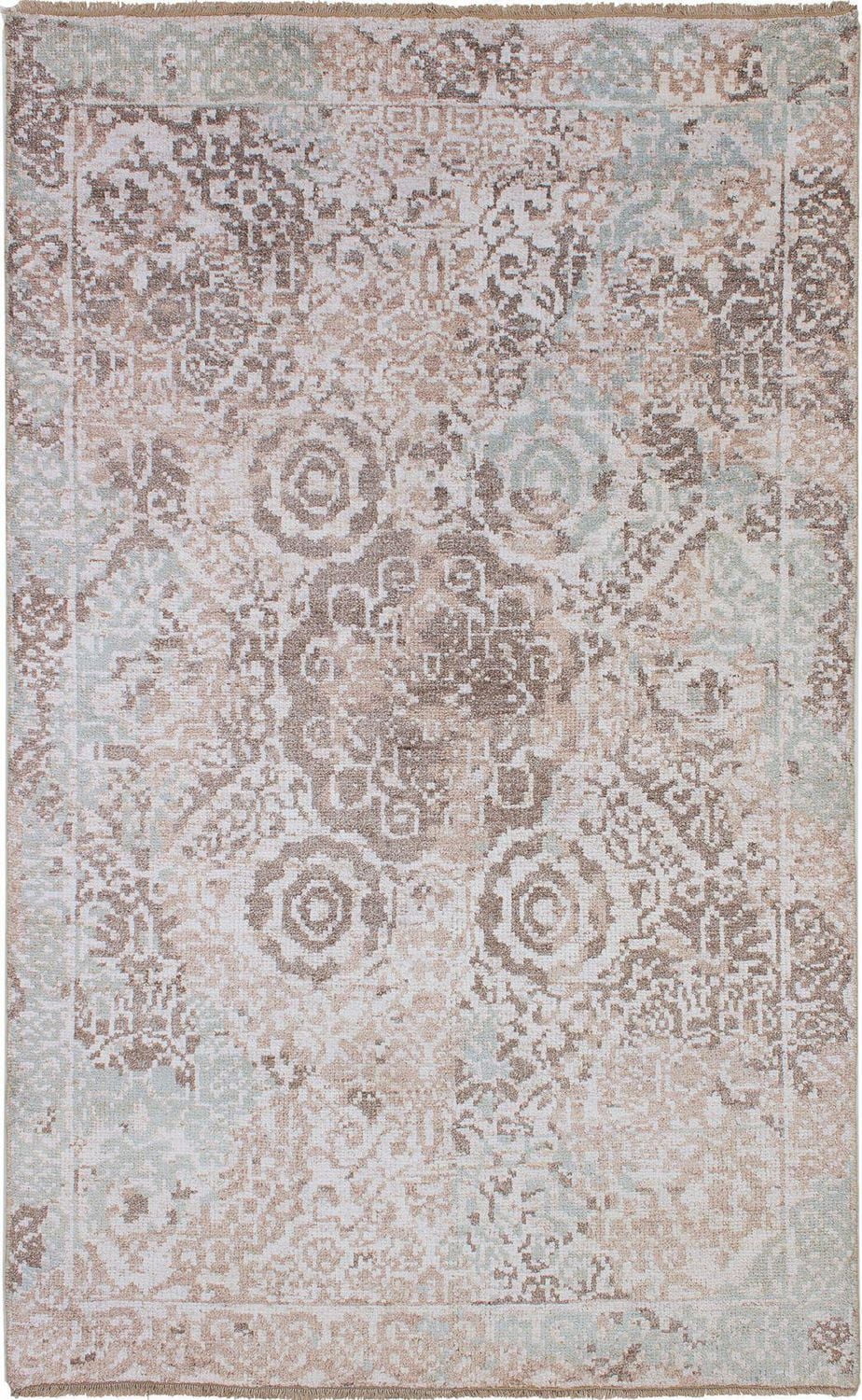 ECARPETGALLERY 4'10" x 7'10"  Casual Jules Oushak Hand-knotted Area Rug for Living Room, Dining Room and Bedroom in Brown
