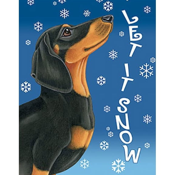 Dachshund Black/Tan  - Best of Breed Let It Snow House Flag