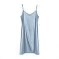 thumbnail image 2 of Aobny Women Plus Size Sleepwear Cotton Blue Loose Sleep Dress Short Sleeveless V-Neck Sleepwear for Women,XL, 2 of 5