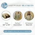 thumbnail image 3 of Elegant Comfort Lightweight Printed Throw Blanket- All Season, Soft, Cozy and Plush- Decorative Throw Blankets, Perfect for Lounging, 50 x 70 inches, Jesus, Throw Blanket, 3 of 6