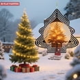 thumbnail image 3 of Stylish Metal Hanging Christmas Tree Wind Spinner - Intricate Concentric Circle Design for Festive Yard & Garden Decor, 3 of 7