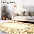 thumbnail image 2 of ODIKA 4'x6' Machine Washable Non-Slip Area Rug, Heritage Blossom Entryway Beige High Traffic Rug, Beige, 44810, 2 of 7