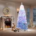 thumbnail image 3 of Ourlova Qeetex 4.5ft Pre Lit Christmas Tree with 200 LED Lights Color Changing Snowflake and Berry Decor Elk Light Box Base Holiday Home Party Decoration 2PCS, 3 of 10