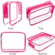 thumbnail image 4 of Juego de bolsas de maquillaje cosmético de 3 uds., PVC transparente impermeable con asa de cremallera, bolsa de equipaje de viaje portátil Xemadio 2035583-2, 4 of 8