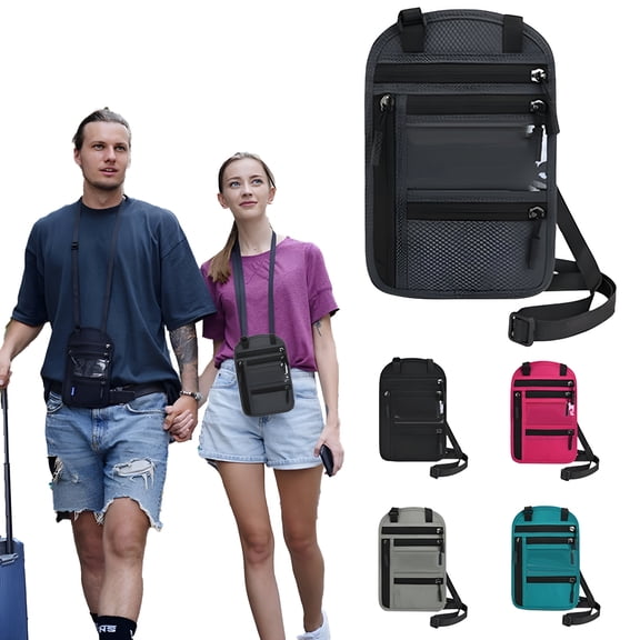 GASTROPOD 2026 New Passport Holder Neck Pouch,Travel Wallet for Women and Men,Rfid Blocking Security Slim Traveling Wallet with Around Neck Lanyard Strap,Passport Holder for Travel,Travel Neck Wallet
