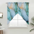 thumbnail image 5 of Turquoise Marble Kitchen Window Curtains, Swag Curtains Valance for Bedroom Living Room Bathroom, Farmhouse Abstract Ombre Texture Rod Pocket Window Treatment Curtain Block Drapes 2 Panels 36"x63", 5 of 9