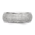 thumbnail image 3 of White Sterling Silver Ring Band Wedding Cubic Zirconia CZ, 3 of 4