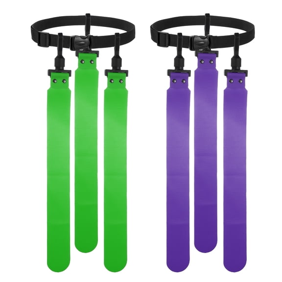 Uxcell Flag Football Set, Adjustable Flag Football Belt with 1 Belt and 3 Flags Easy Tear Away for Men Women Players Training Competition (2 Pack, Emerald Green/Purple)