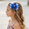 thumbnail image 2 of Zanarzt Girls Bows Girls Bow Hair Layered Lace Girl Hair 4th of July Hair Bows America 250 Hair Bow Clips Blue,3-12 Years, 2 of 6