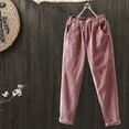 thumbnail image 2 of Zylarhe Women's Pants Women's Casual Straight Leg Pants Elastic Waist Comfortable Trousers Soft Stretch Fabric Relaxed Fit Long Drawstring Pant, 2 of 4